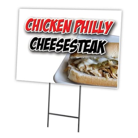 Chicken Philly Cheesest Yard Sign & Stake Outdoor Plastic Coroplast Window